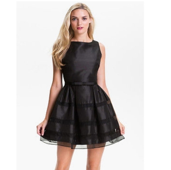 Taylor NWTs Tonal Strip Fit & Flare Dress - Picture 6 of 9